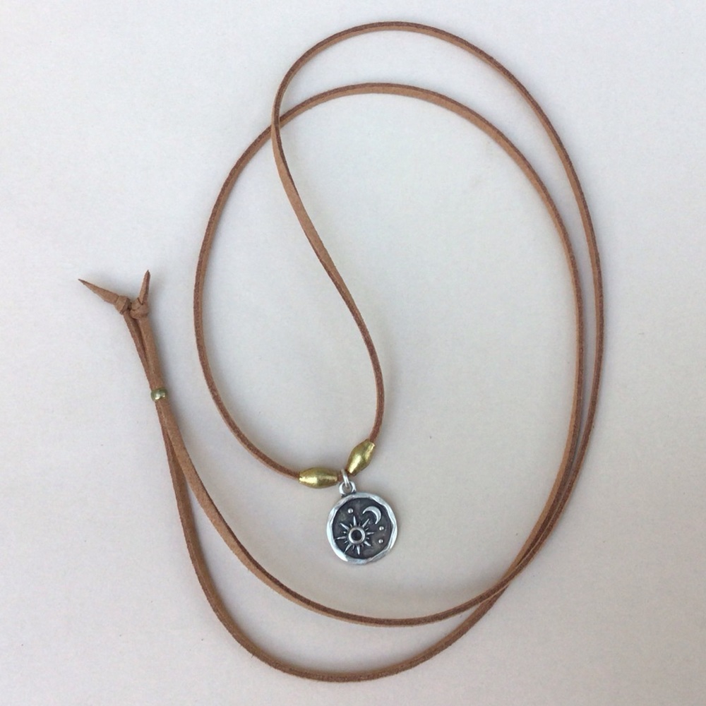 Suede Cord Sundance Charm Necklace - Picture 7 of 12